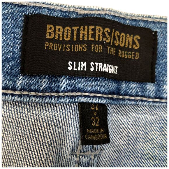 Brothers and Sons Men's Slim Straight Stretch Denim‎ Jeans - New Size 32x32 - Picture 3 of 12
